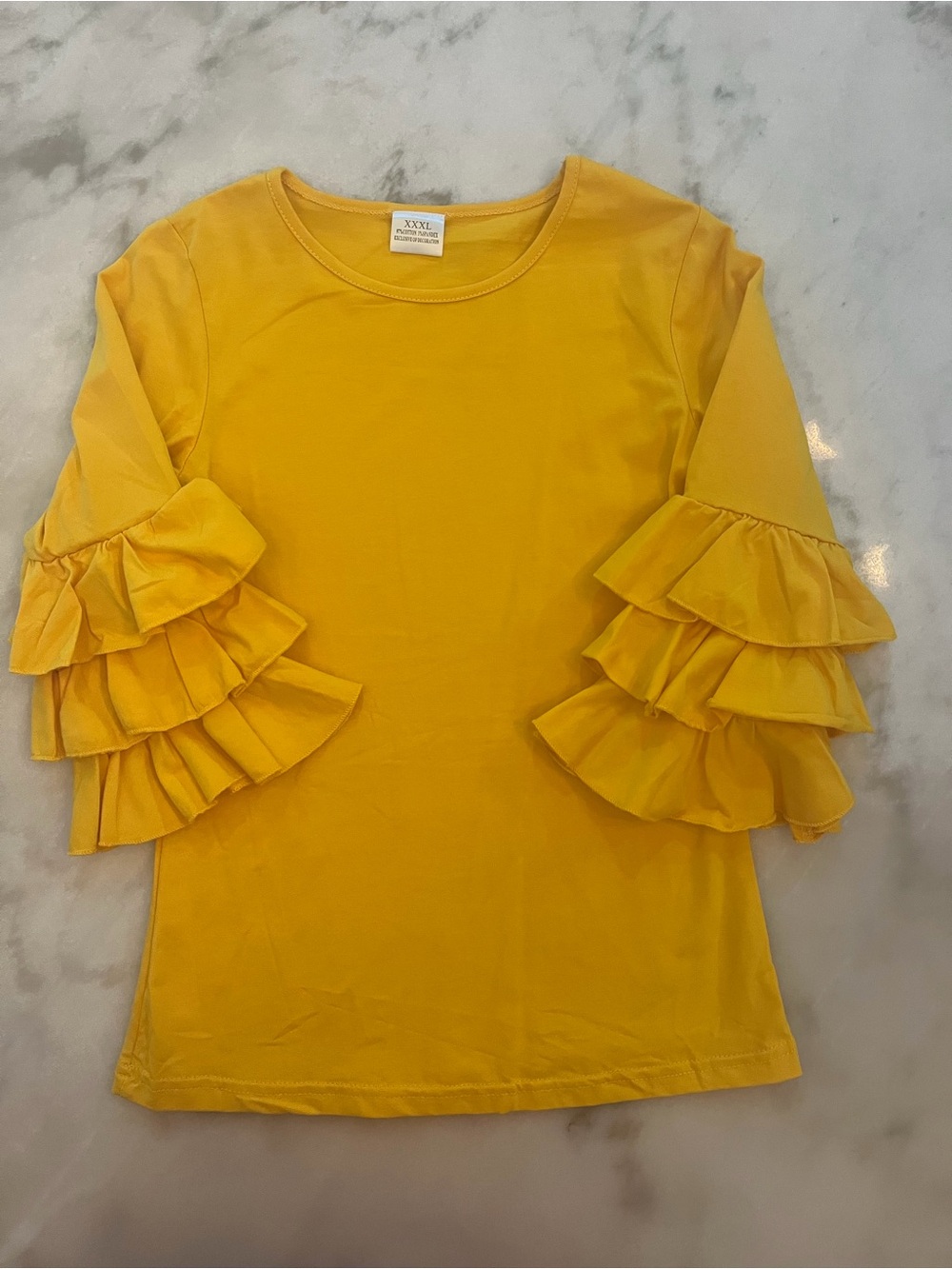 Yellow Ruffle Sleeve Top